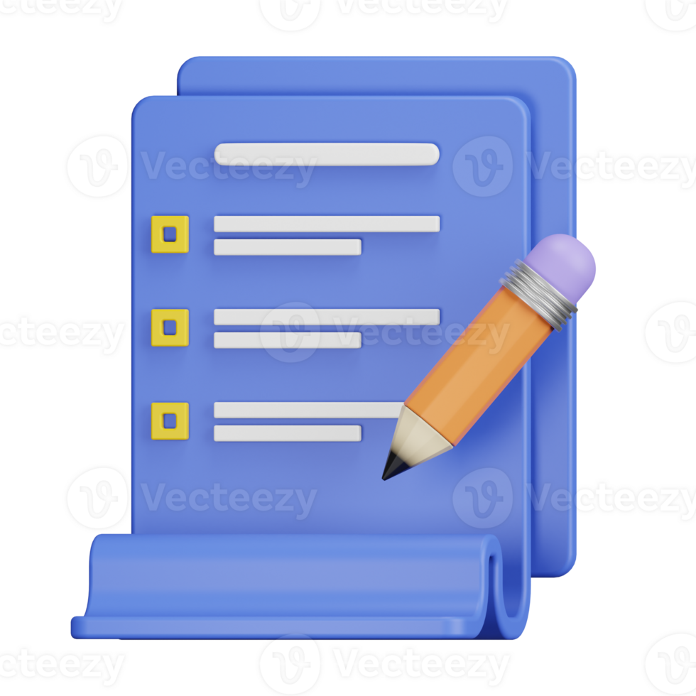 Exam Paper 3d icon png