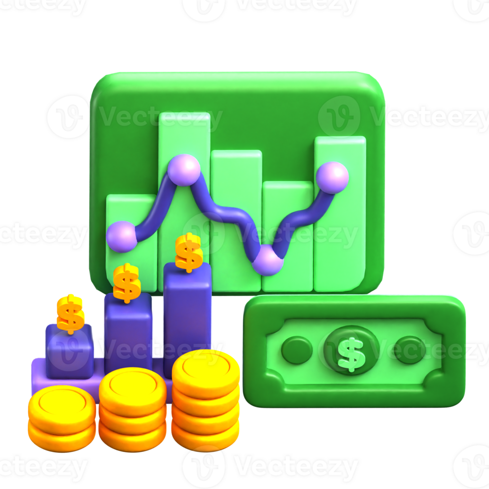 Money Analysis 3d Icon png