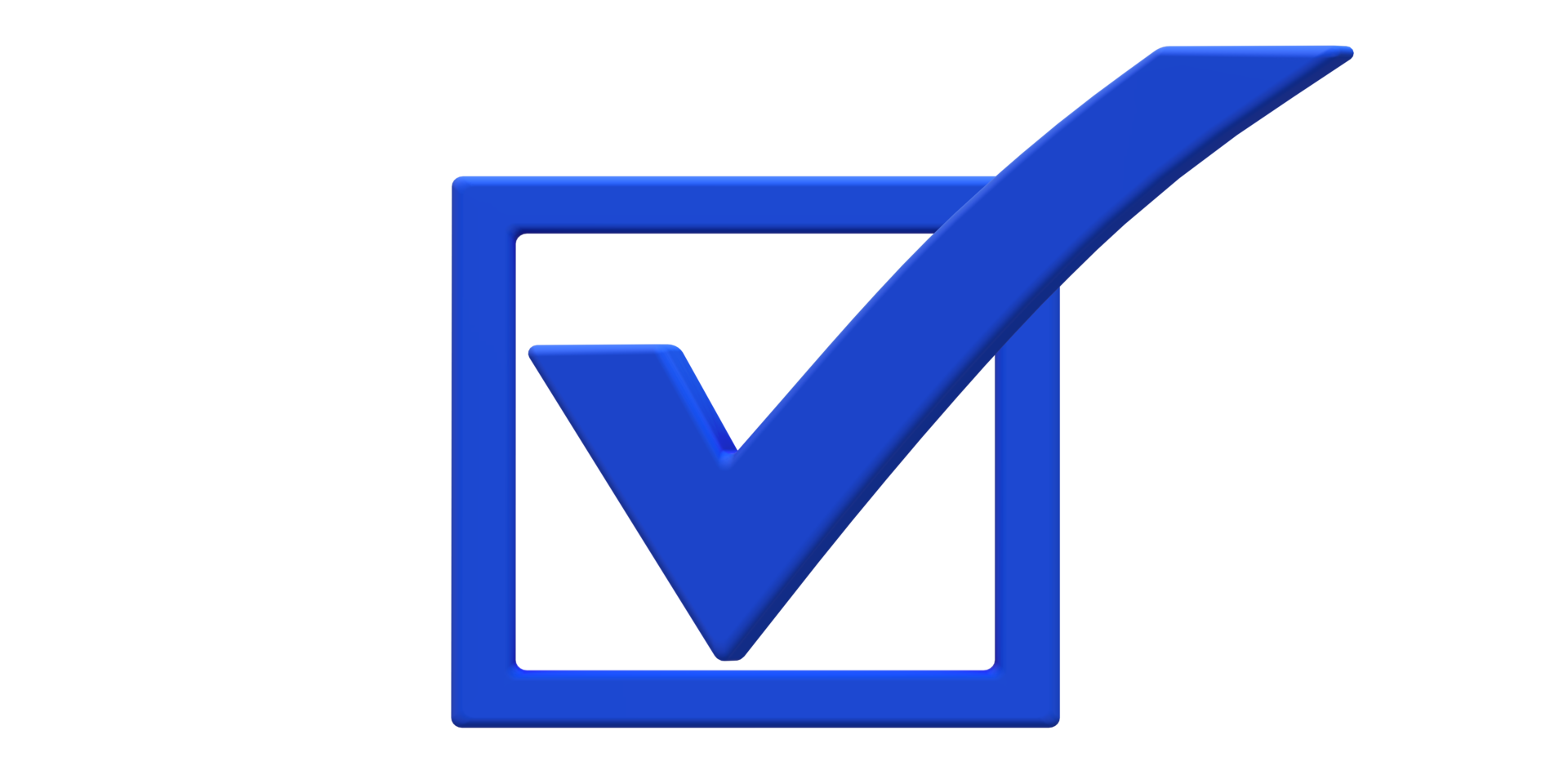 3D Tick Symbol on a Transparent Background png