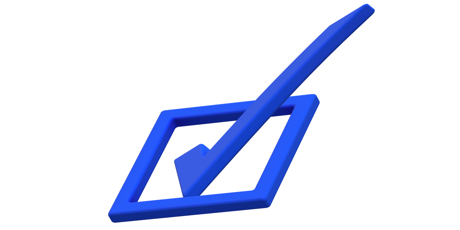 3D Tick Symbol on a Transparent Background png