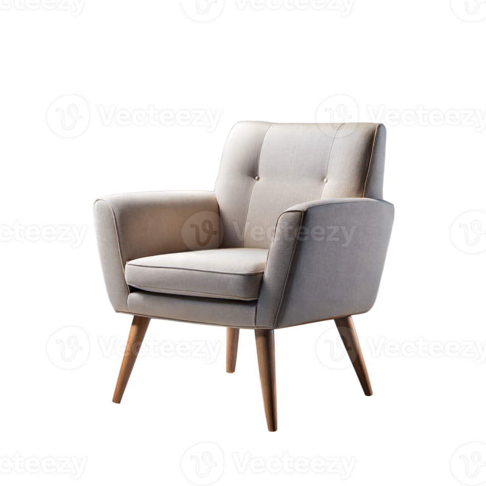 A chair with light fabric on a transparent background. png