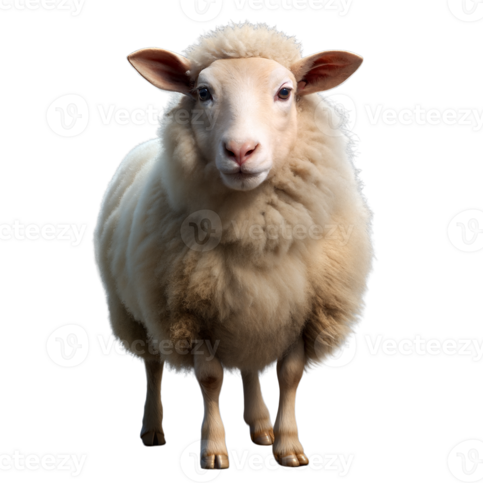 nieuwsgierig schapen staand met transparant achtergrond png