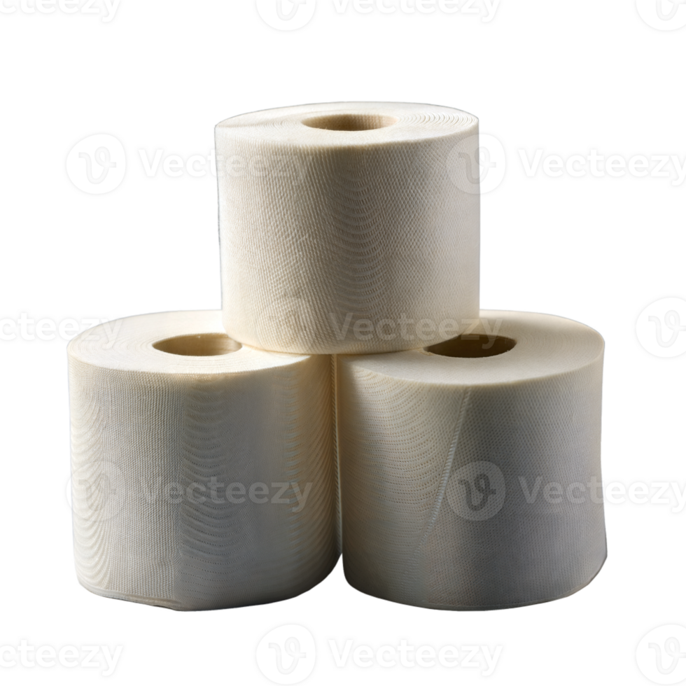 Stack of three toilet paper rolls on transparent background 43989029 PNG