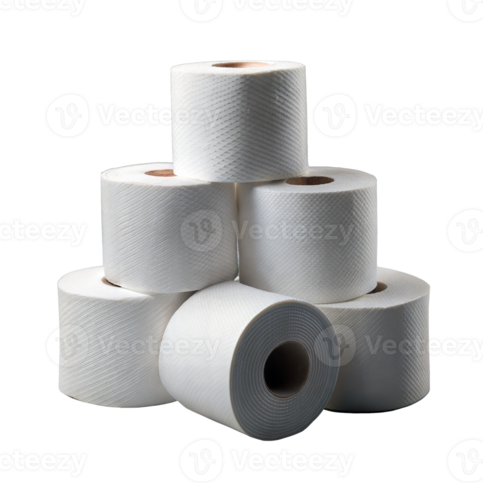 Stacked rolls of toilet paper transparent background png