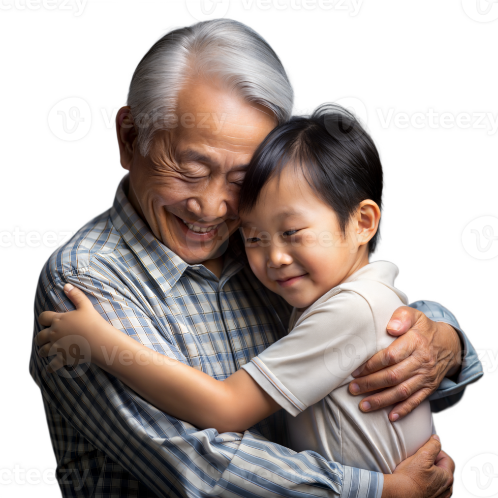 Tender embrace between grandfather and grandchild png