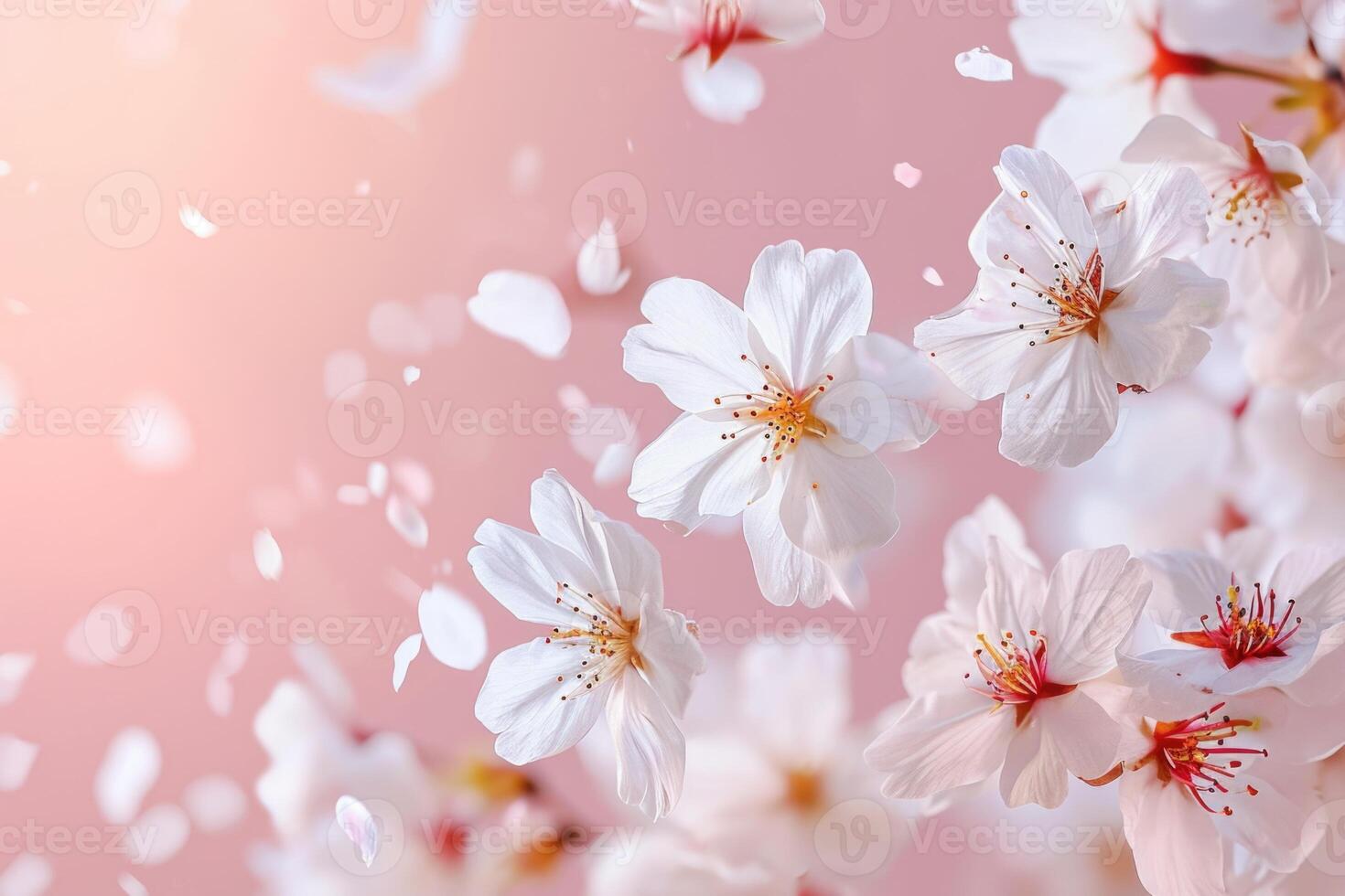 AI generated beautiful image of spring white cherry flower photo