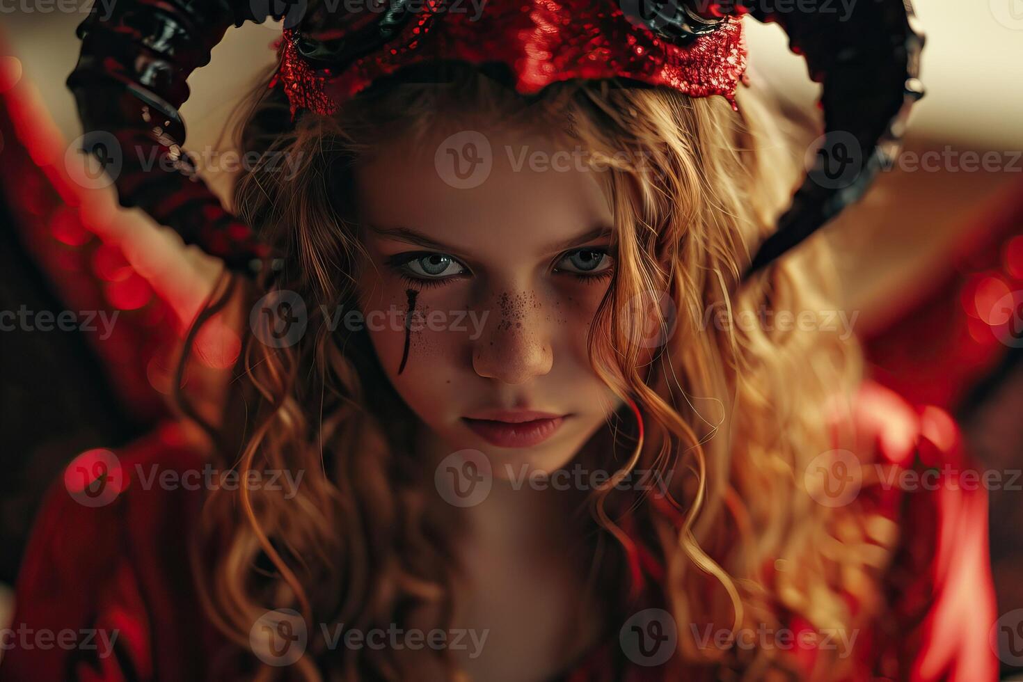 AI generated girl in disguise of demon  girl in disguise of demon photo