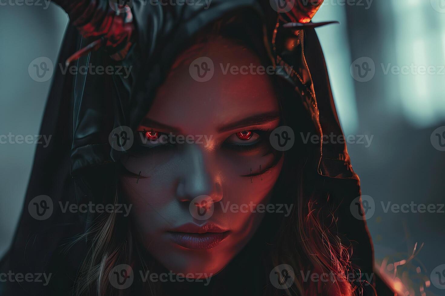 AI generated girl in disguise of demon  girl in disguise of demon photo