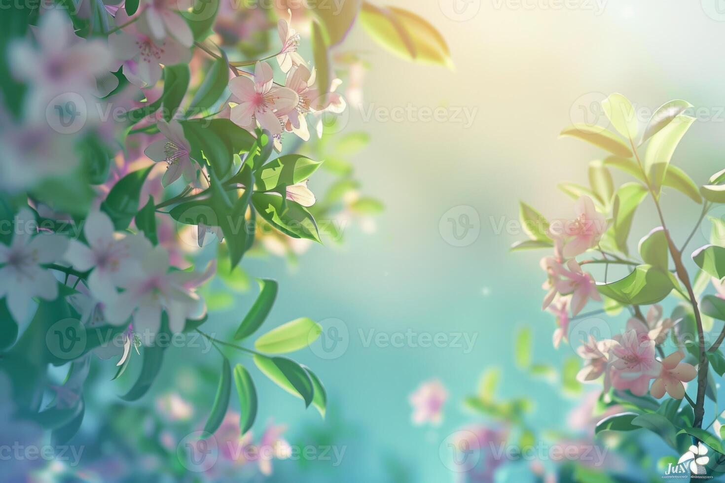 AI generated spring background photo