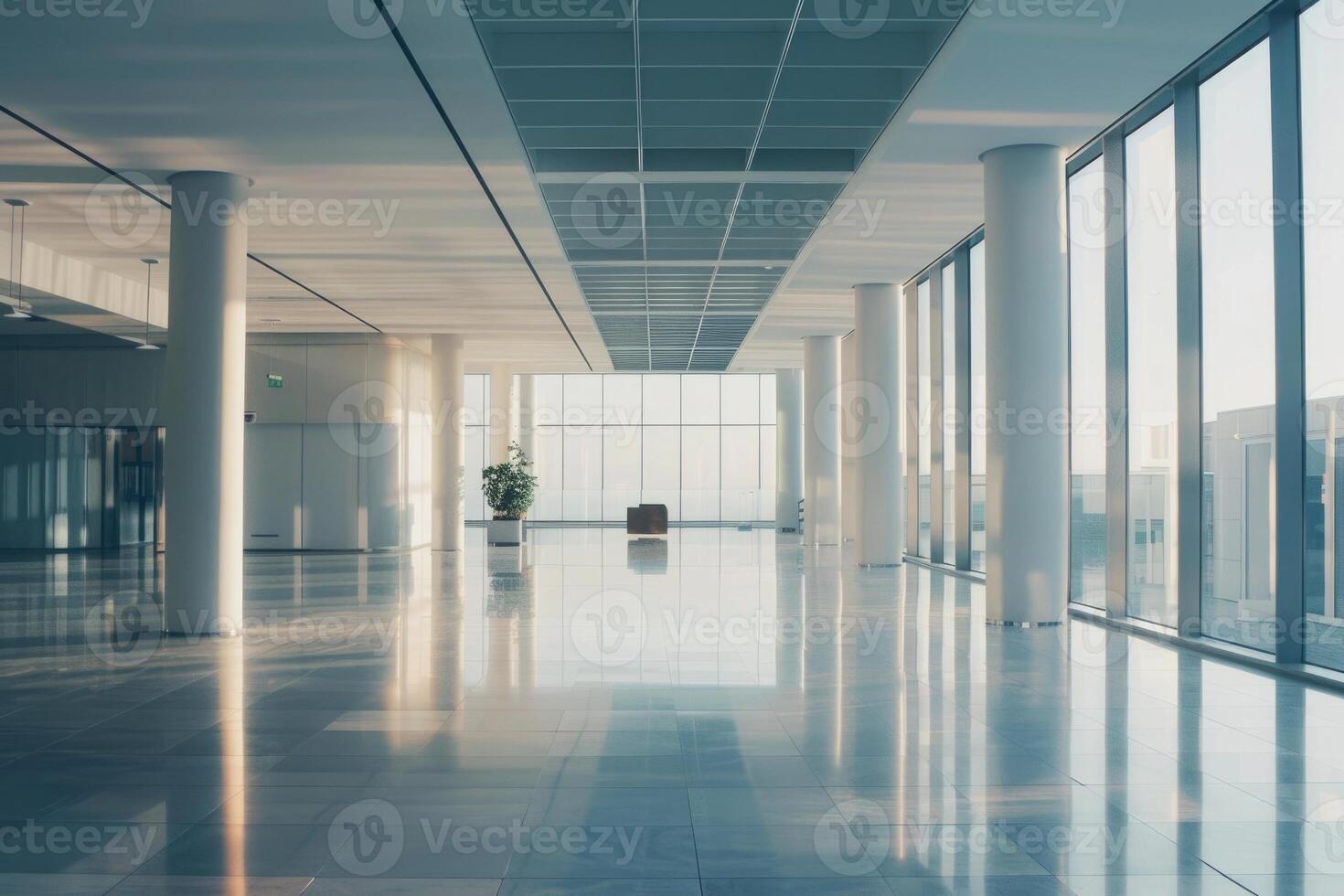 AI generated High resolution images of modern empty office interiors. photo