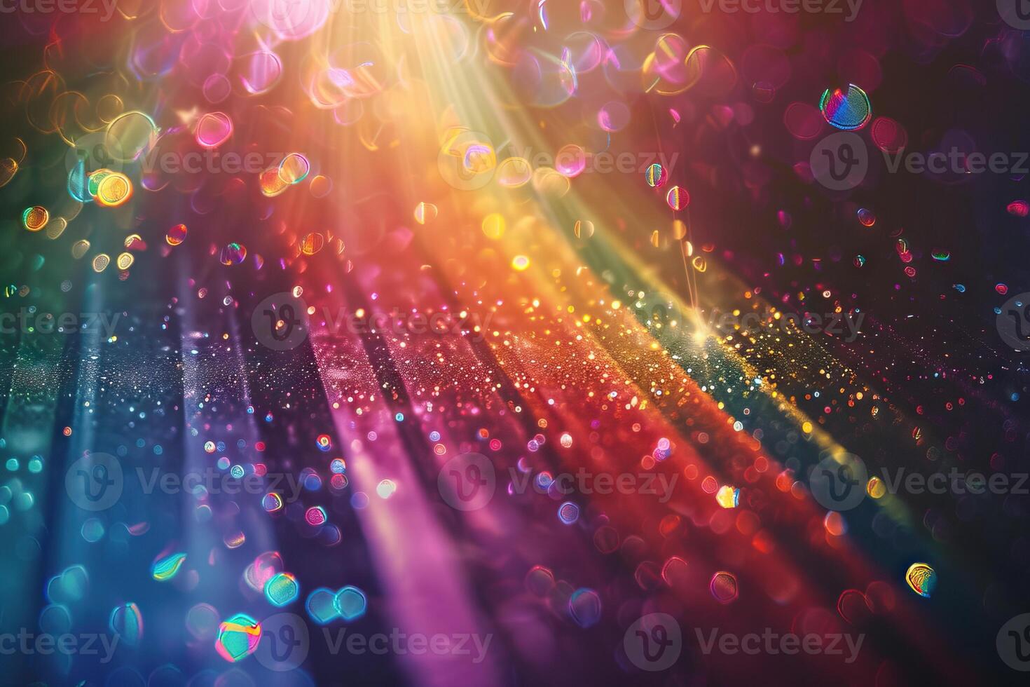 AI generated Vintage rainbow holographic abstract photo overlay with creative effects.