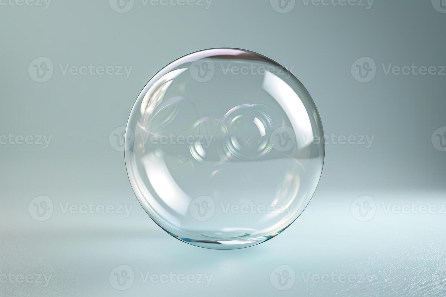 AI generated soap bubble on gray background photo