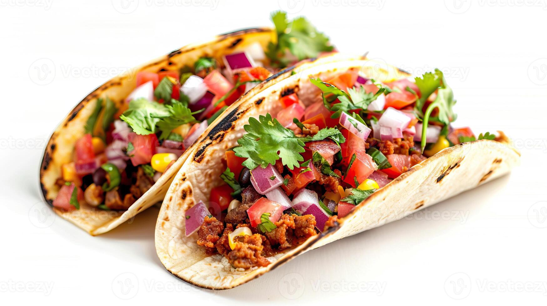 ai generado mexicano comida taco aislado en un blanco antecedentes mexicano comida taco aislado en un blanco antecedentes foto