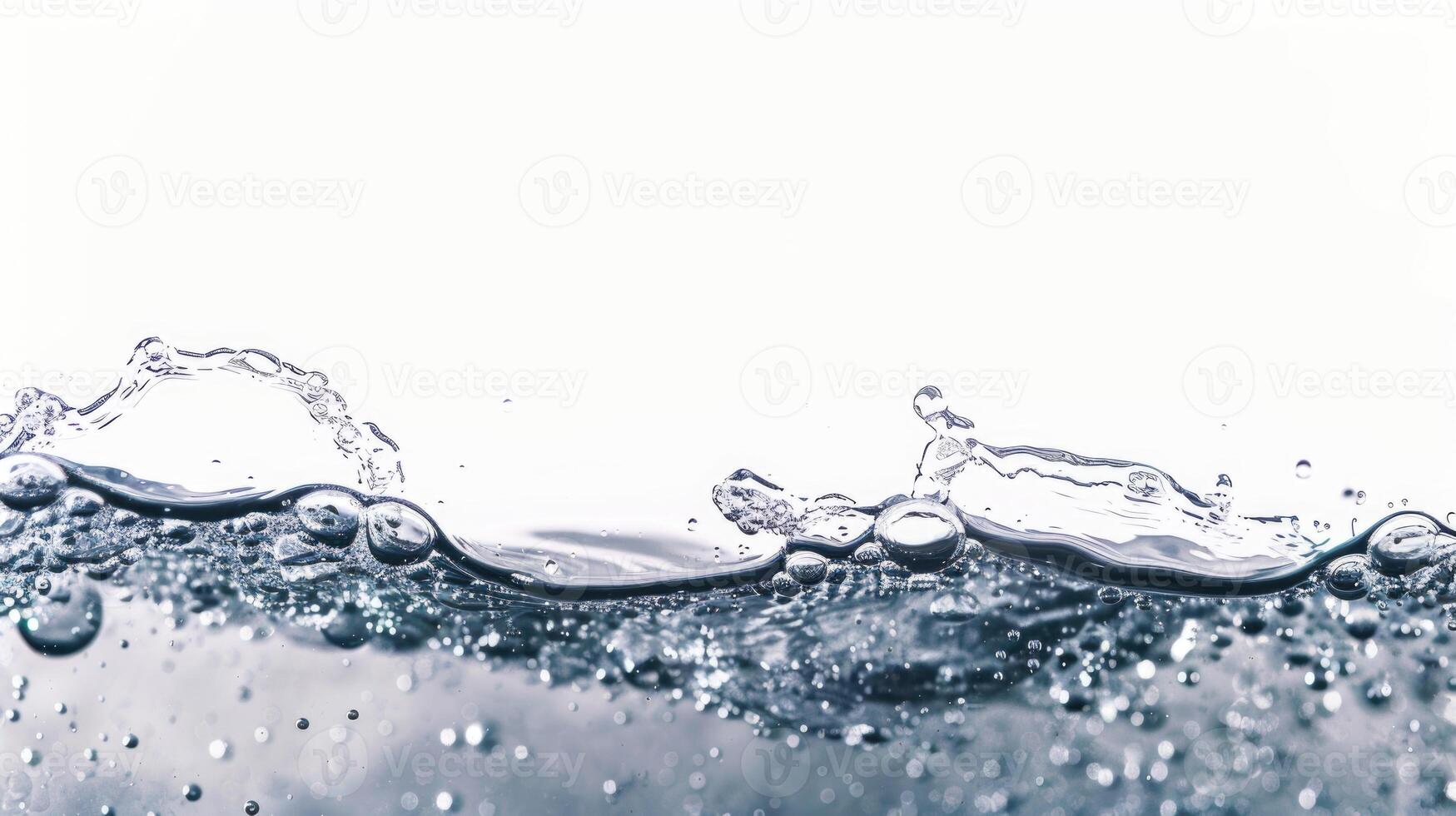 AI generated Water and air bubbles over white background  Water and air bubbles over white background photo