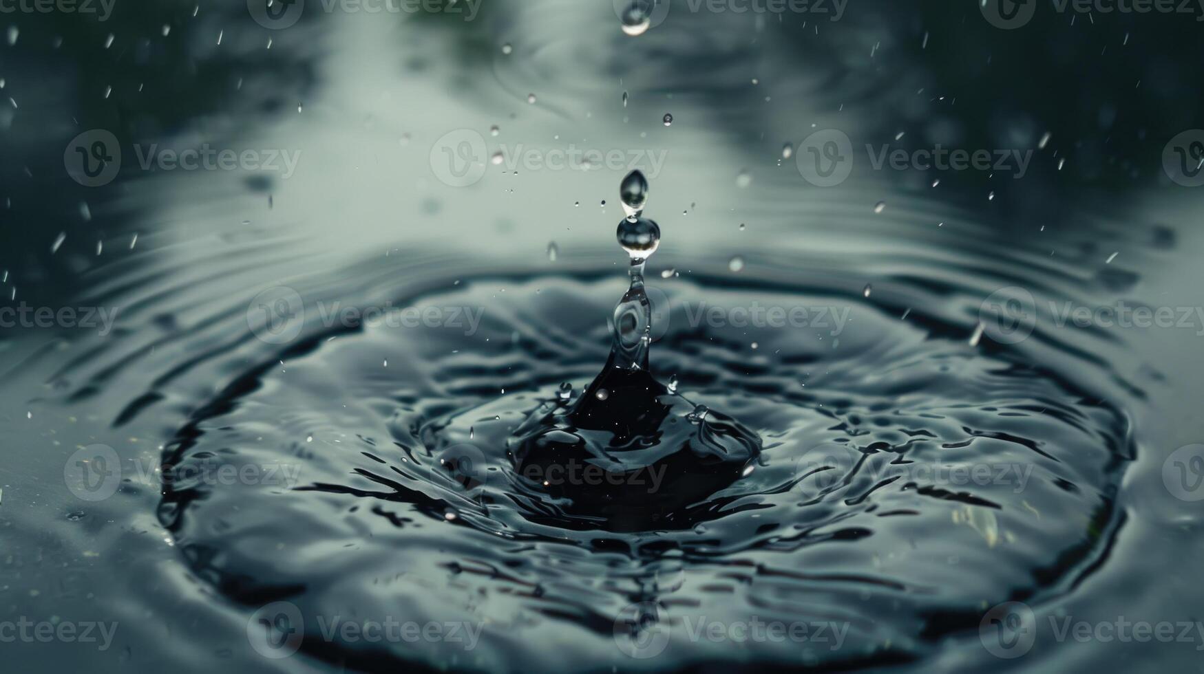 AI generated Water drop and splash photo