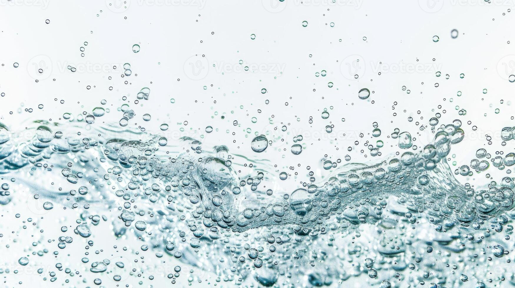 AI generated Water and air bubbles over white background  Water and air bubbles over white background photo