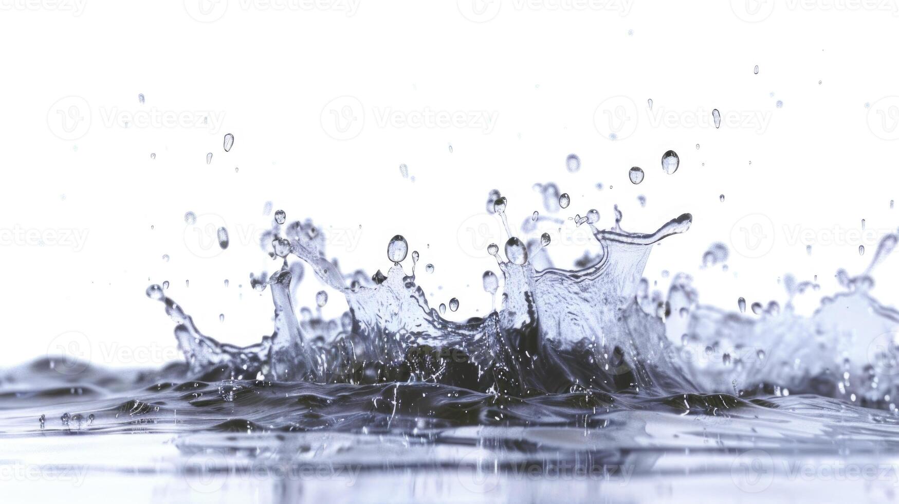 AI generated Water splash isolated on white background. photo