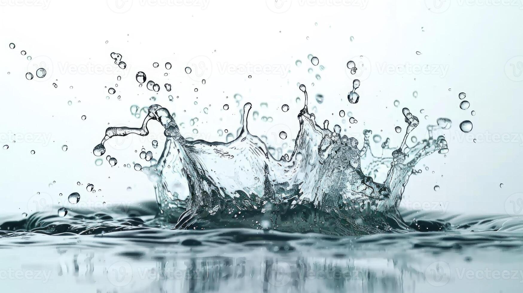 AI generated Water splash isolated on white background. photo