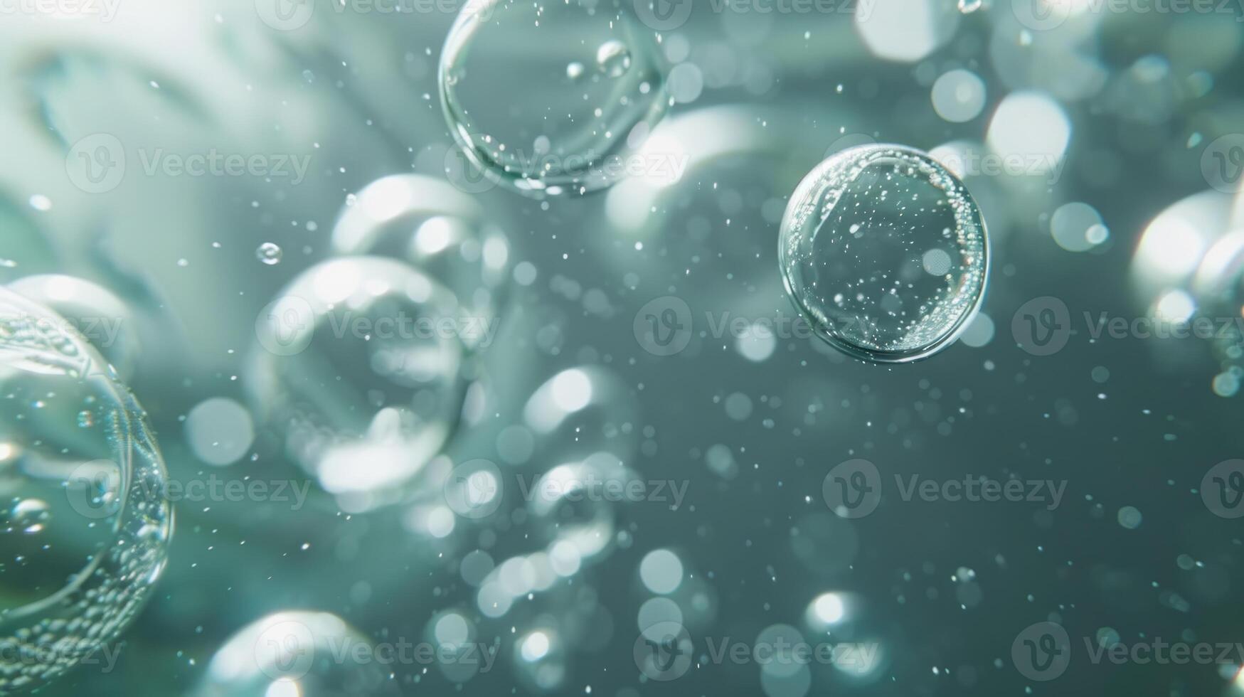 AI generated White bubbles under the water background photo