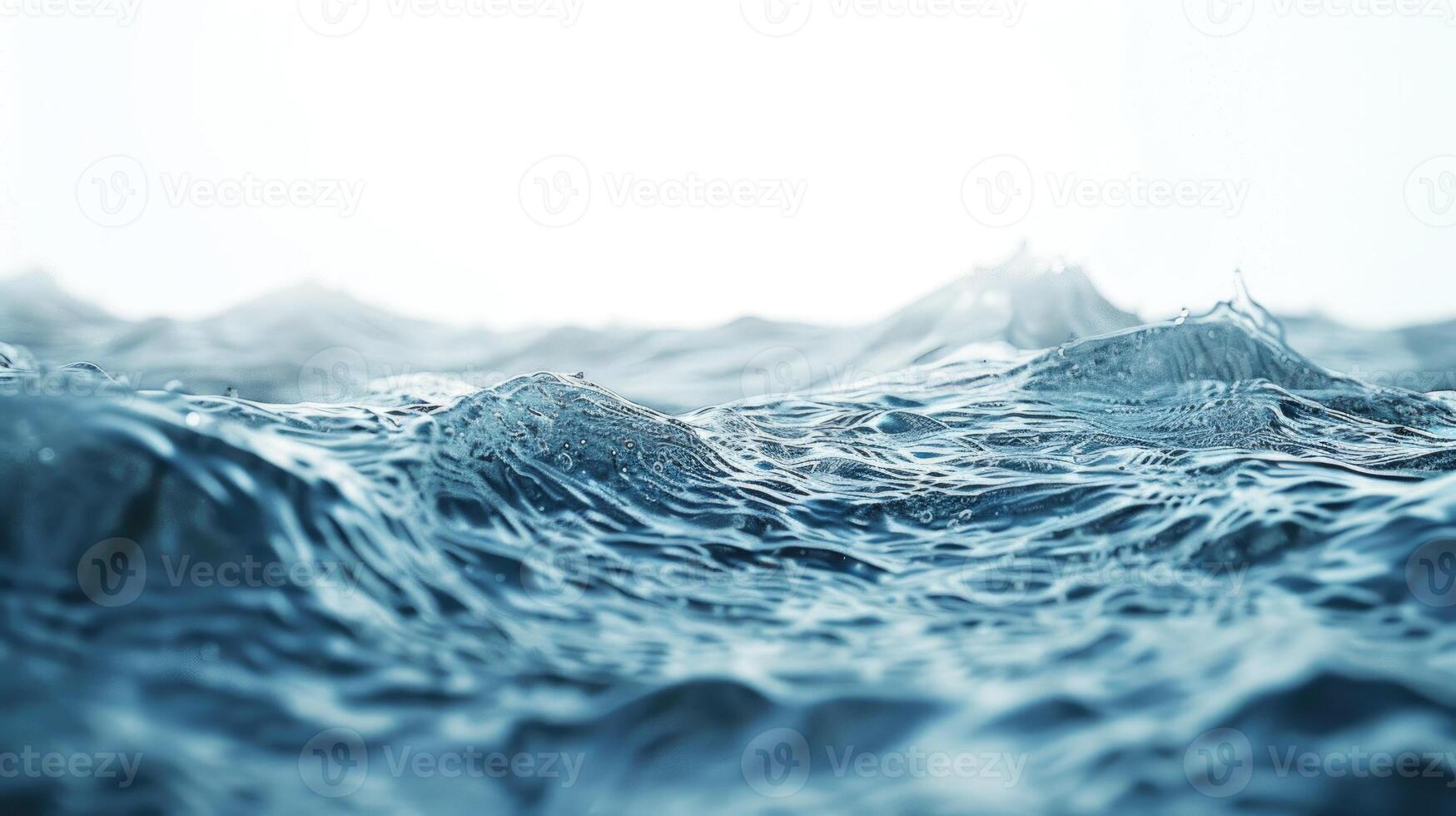 AI generated water wave  closeup of water waves isolated on white photo