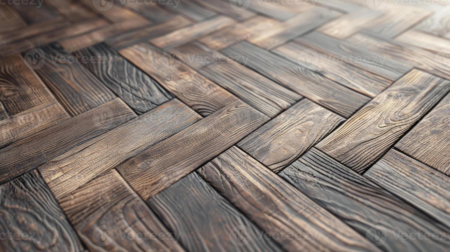 AI generated Loft wooden parquet flooring. Horizontal seamless wooden background. photo