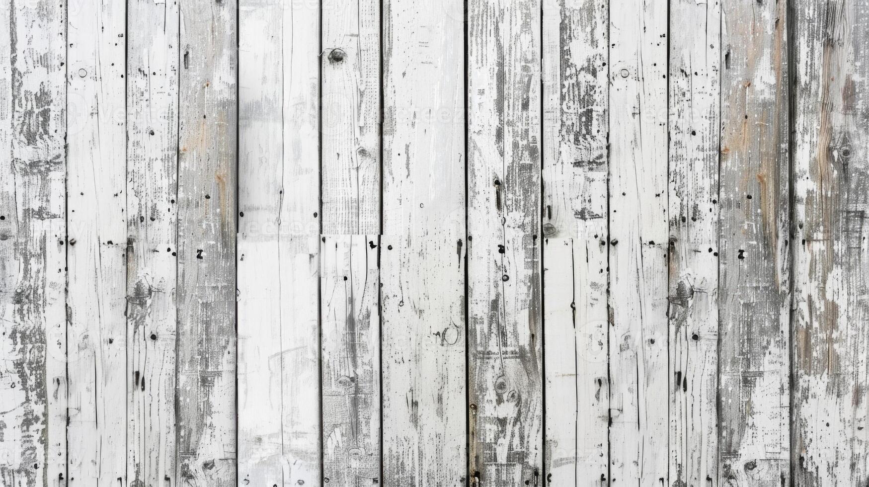 AI generated Vintage grungy white wood background with retro pattern concept. photo