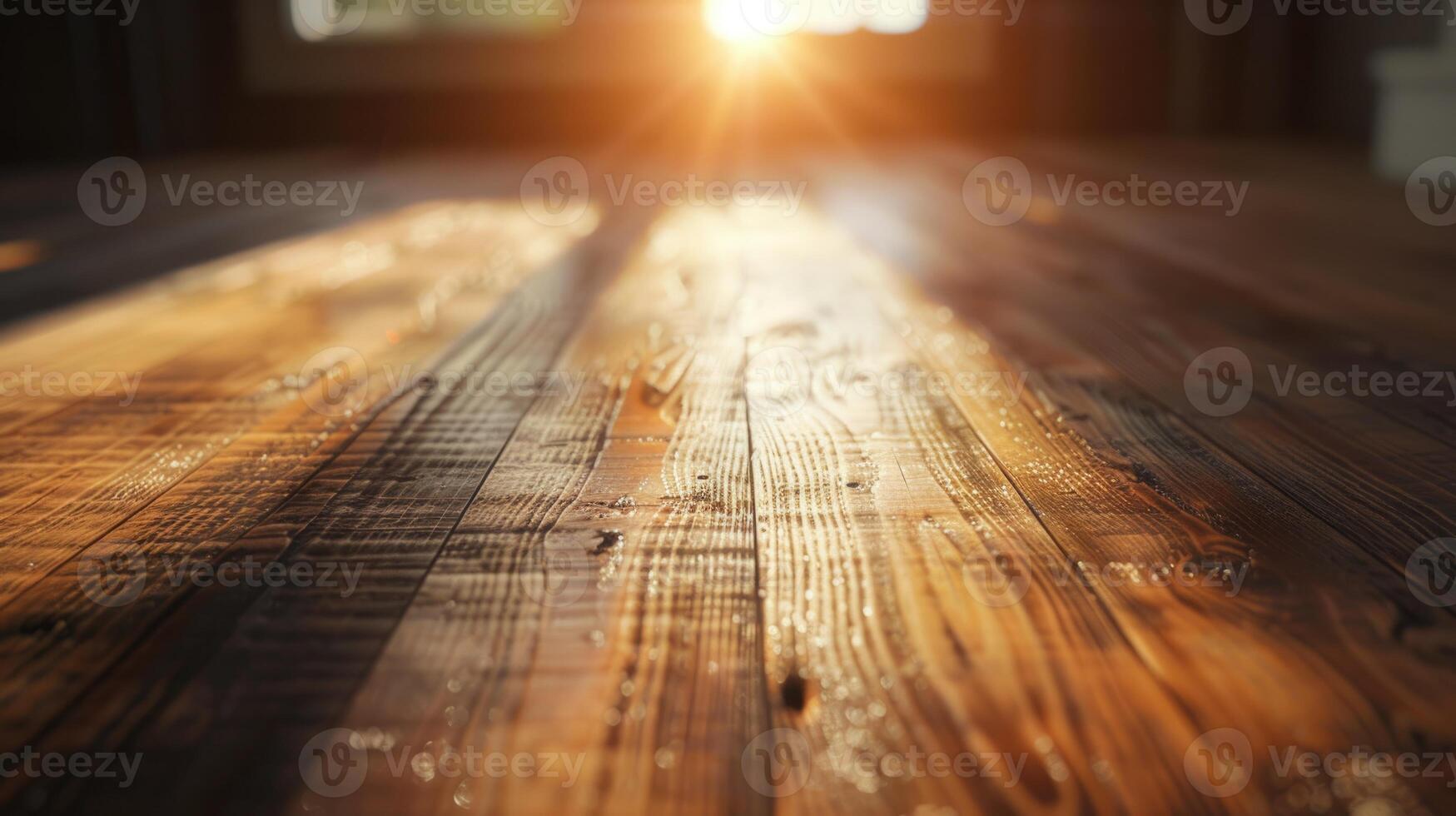 AI generated Close up Morning View of Wooden Objects photo