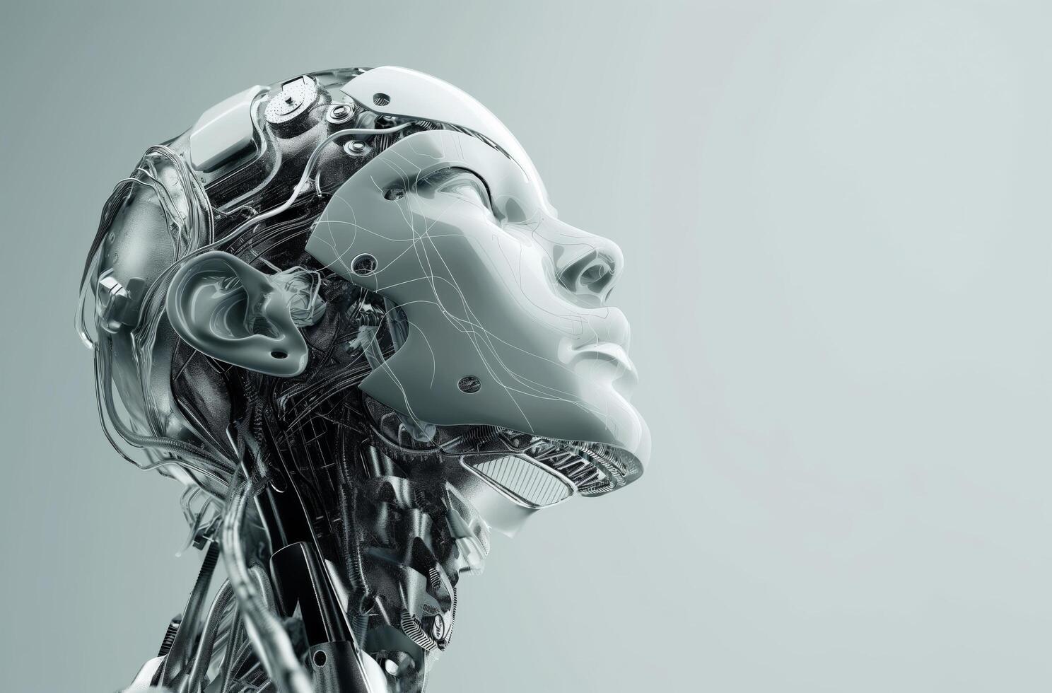 AI generated Robotic head profile photo