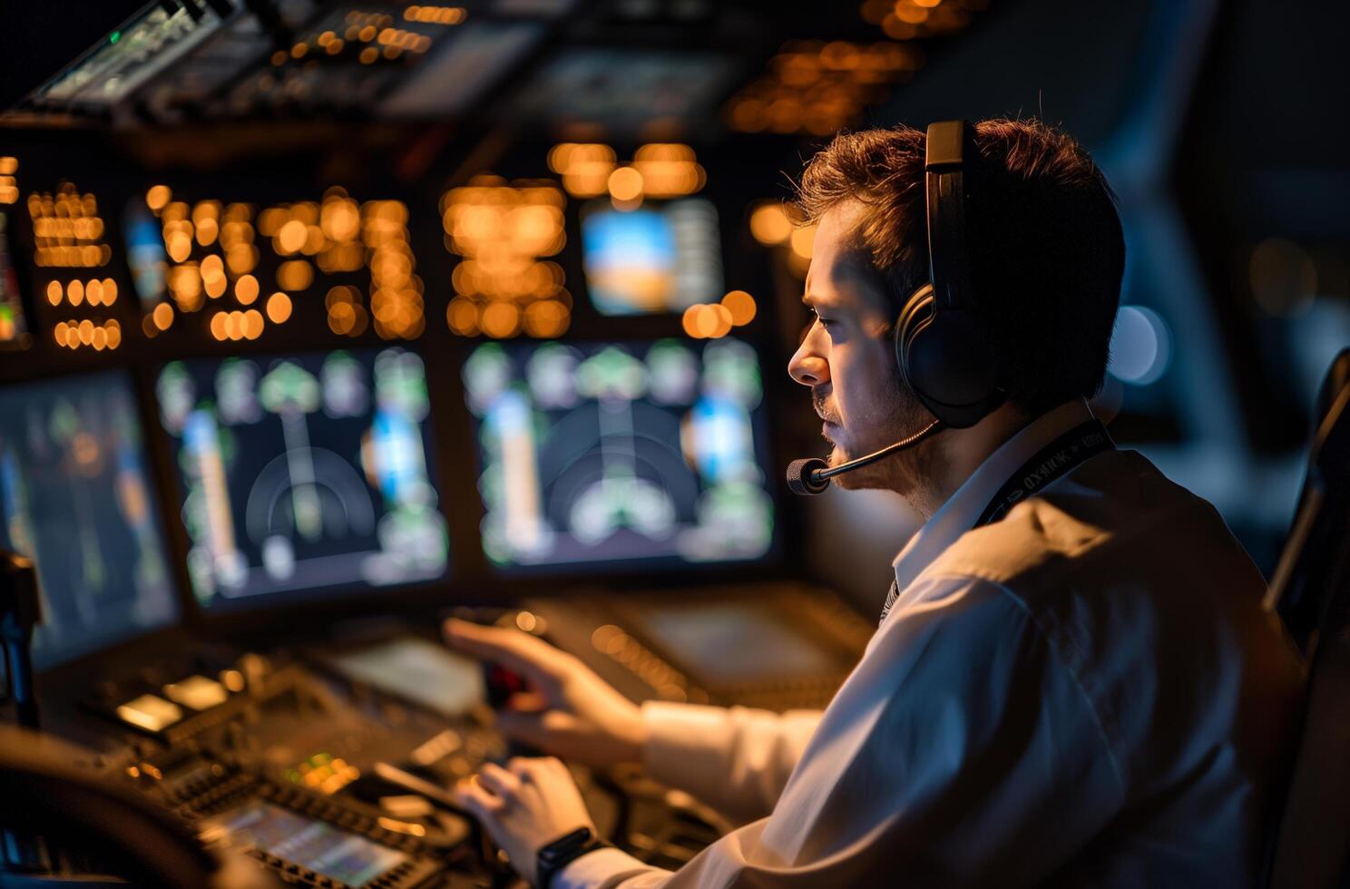 Air traffic controller at work photo