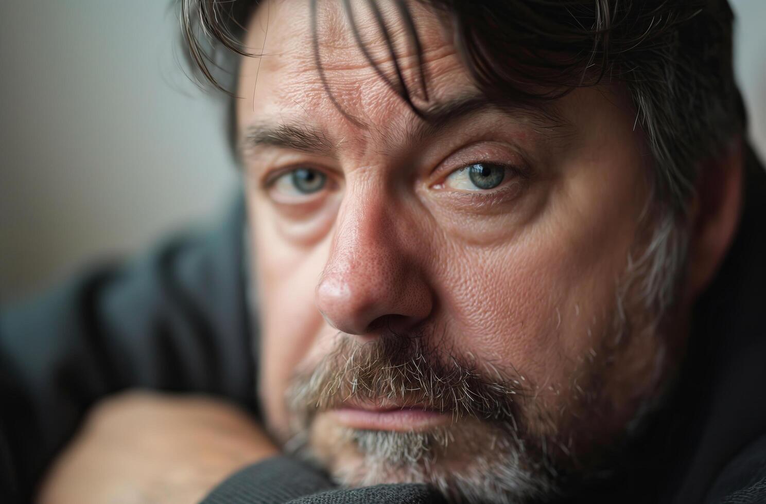 Pensive middle aged man photo