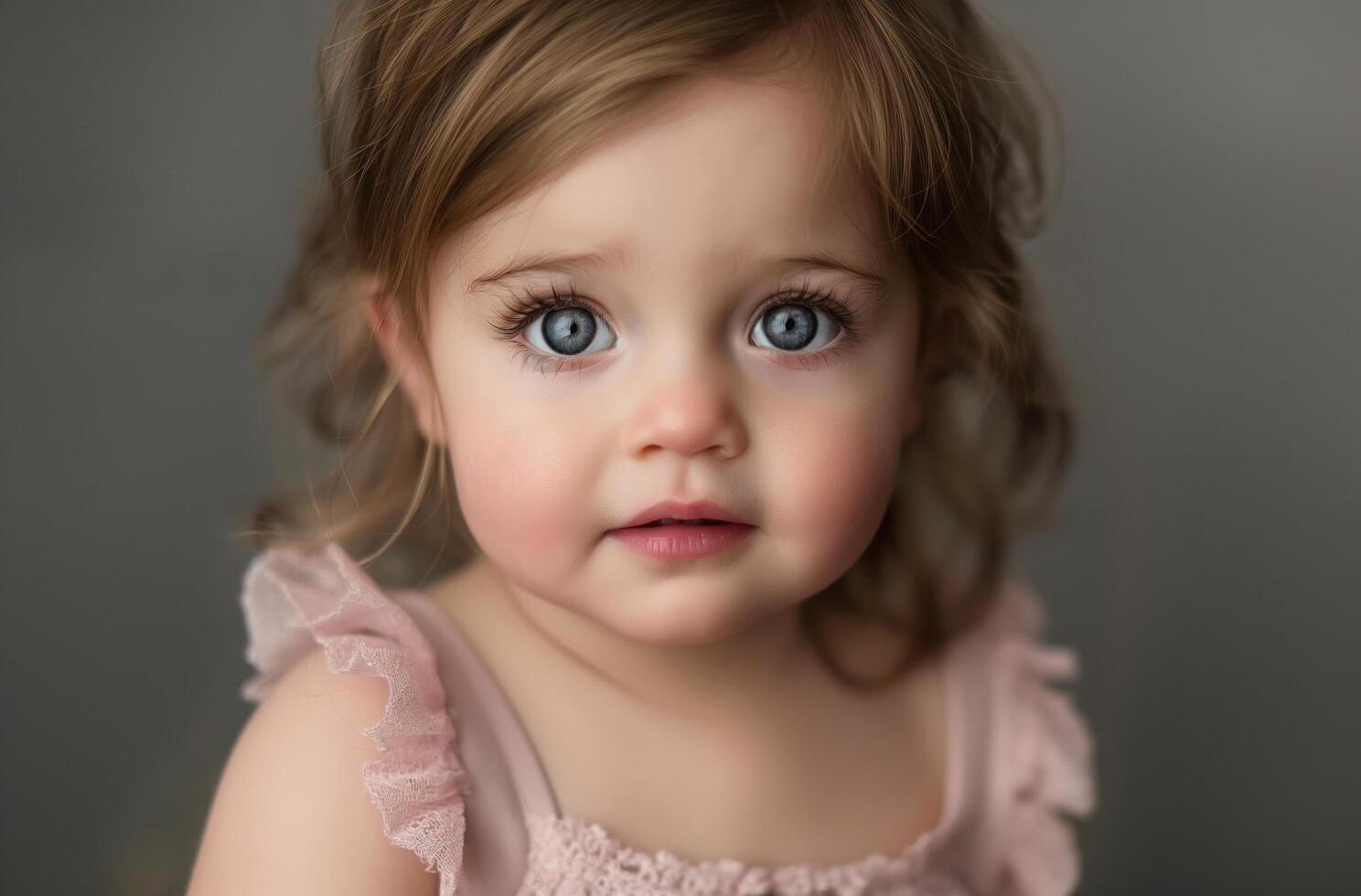 Toddler girl with blue eyes photo