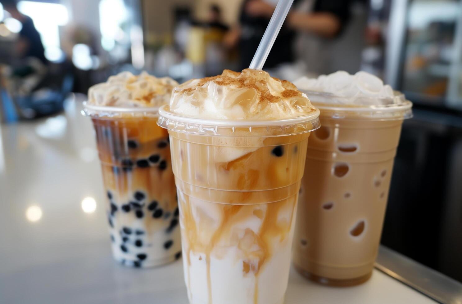 Tapioca milk tea selection photo