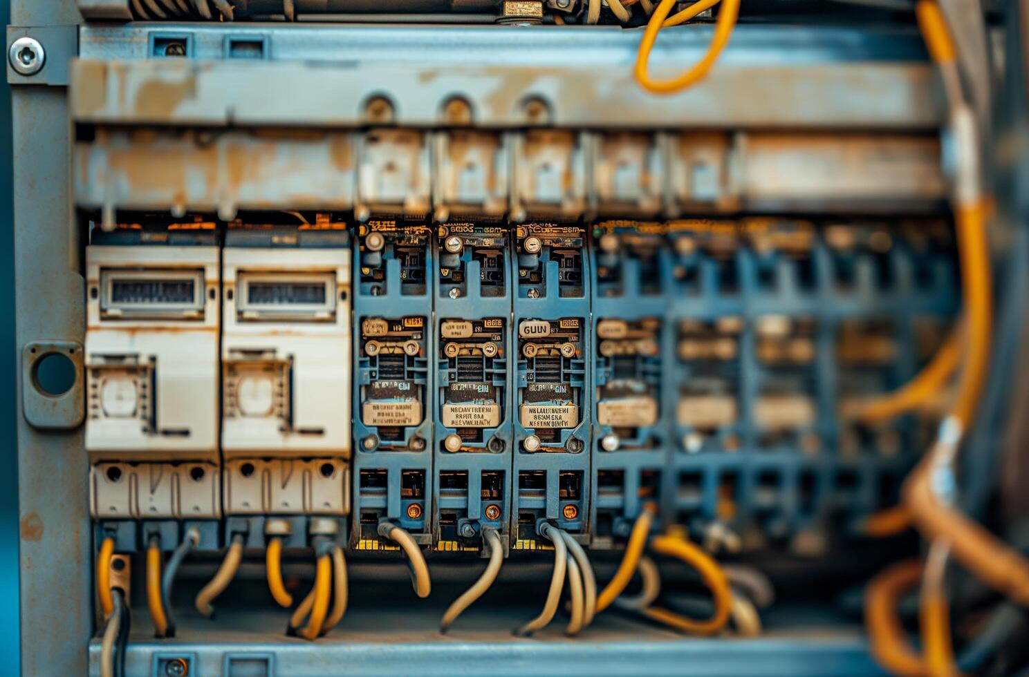 Industrial electrical breaker panel photo
