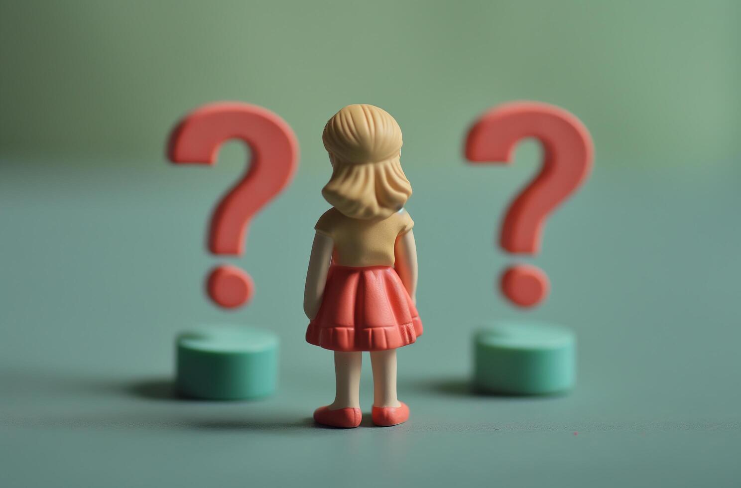 Girl figurine and questions photo
