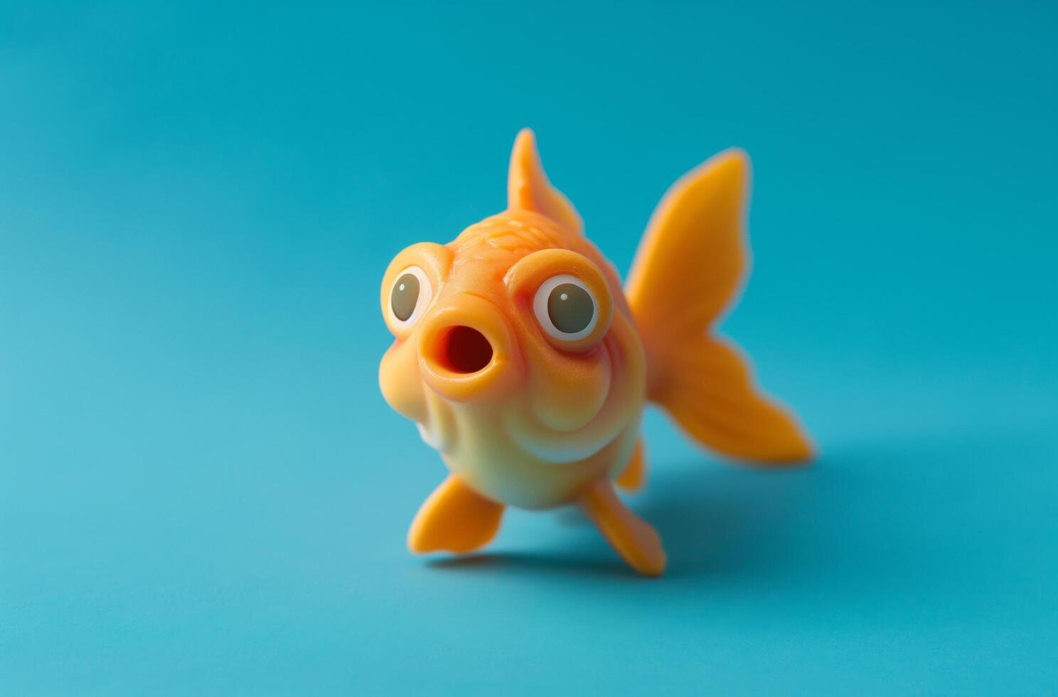 Surprised orange silicone guppy photo