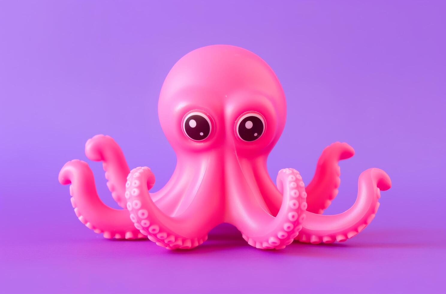 Pink silicone octopus on purple photo