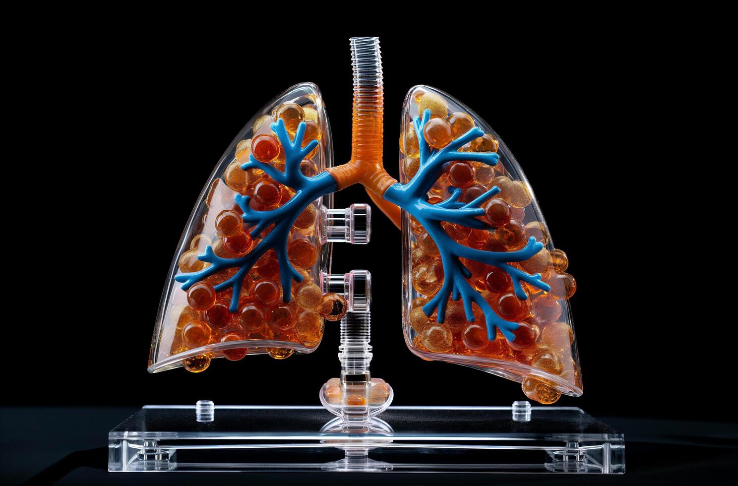 Transparent respiratory system model photo