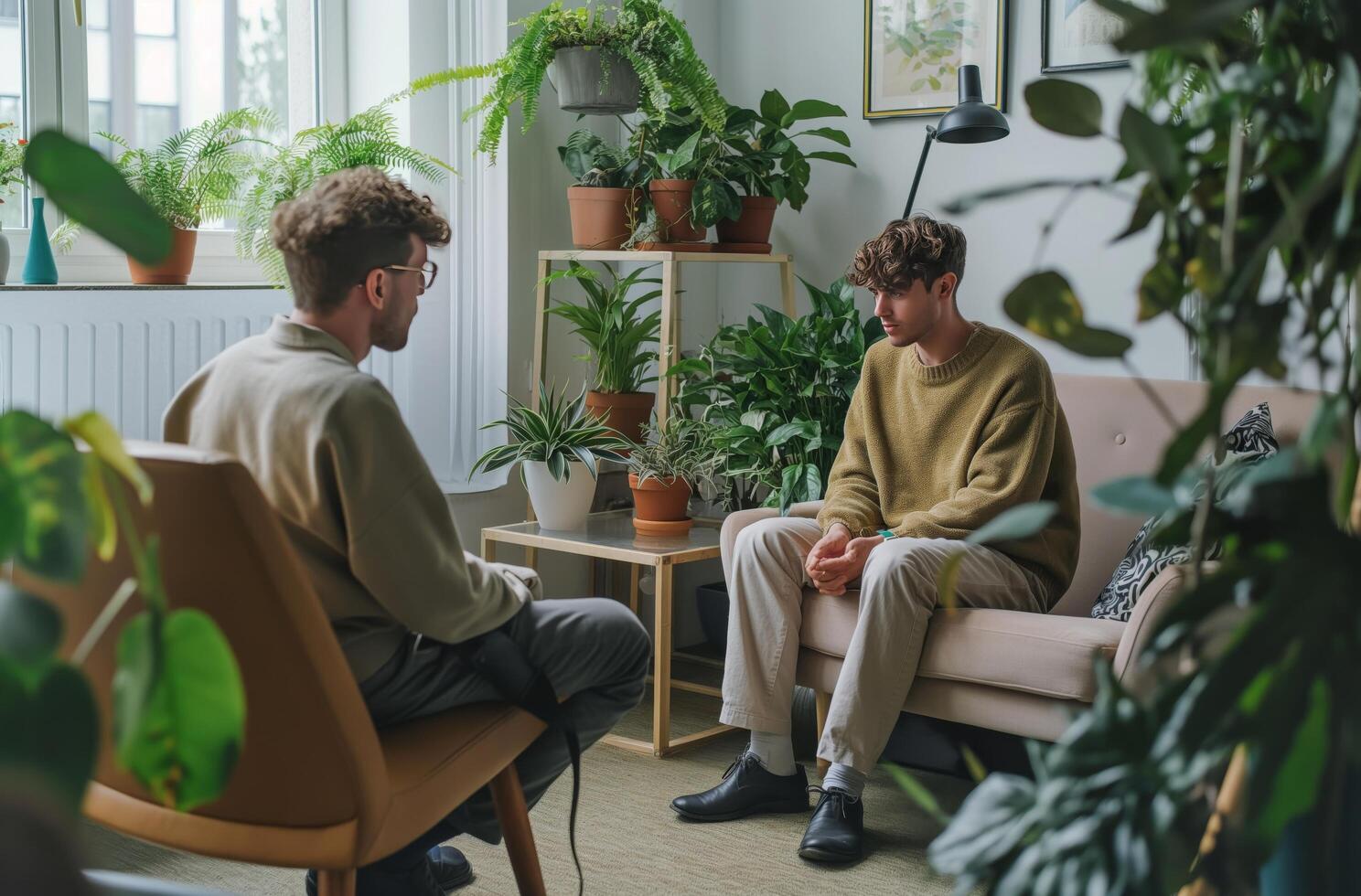 Indoor consultation with psychologist photo