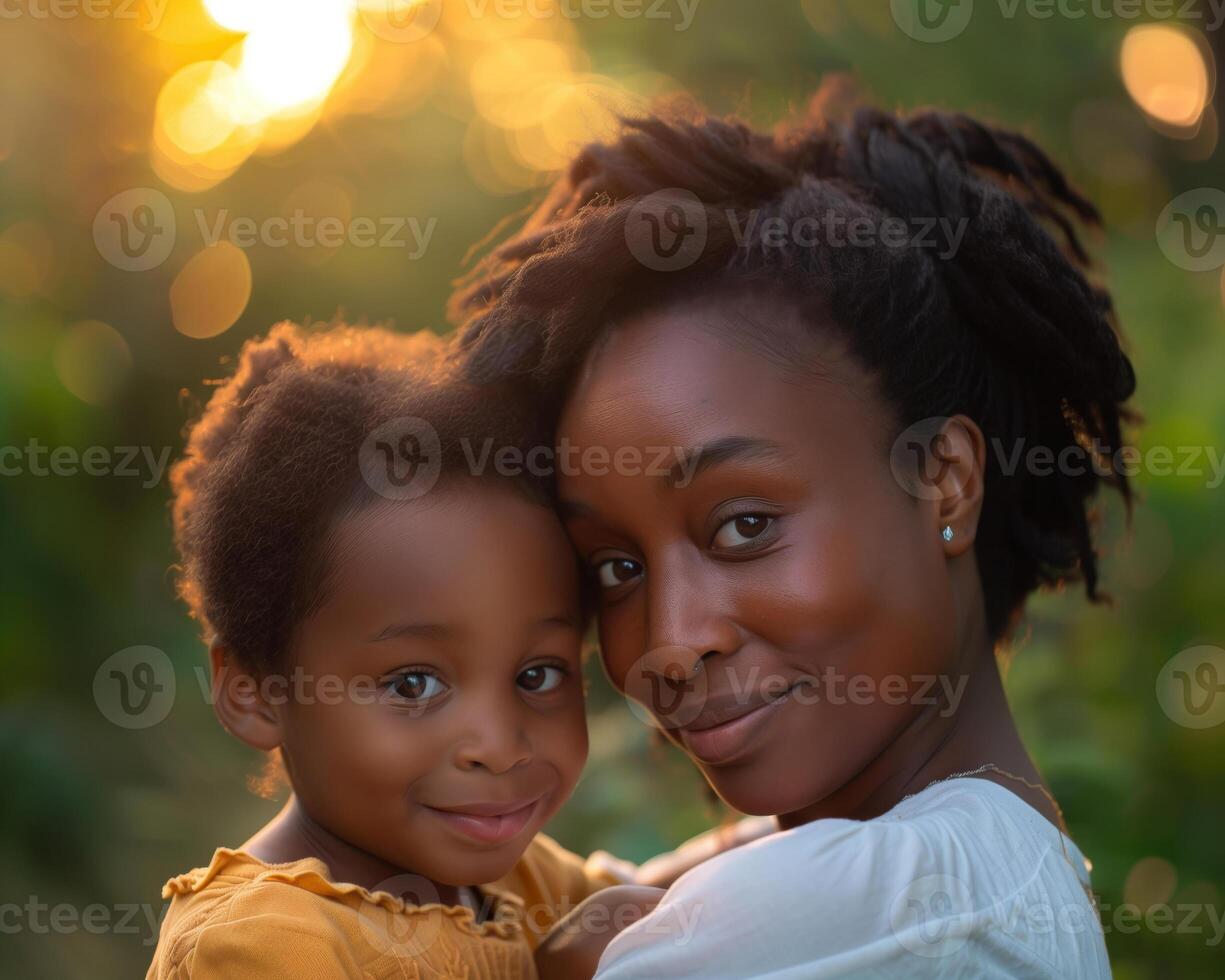 AI generated Happy mother and children with cheerful emotions in a festive mood on Mother's Day photo