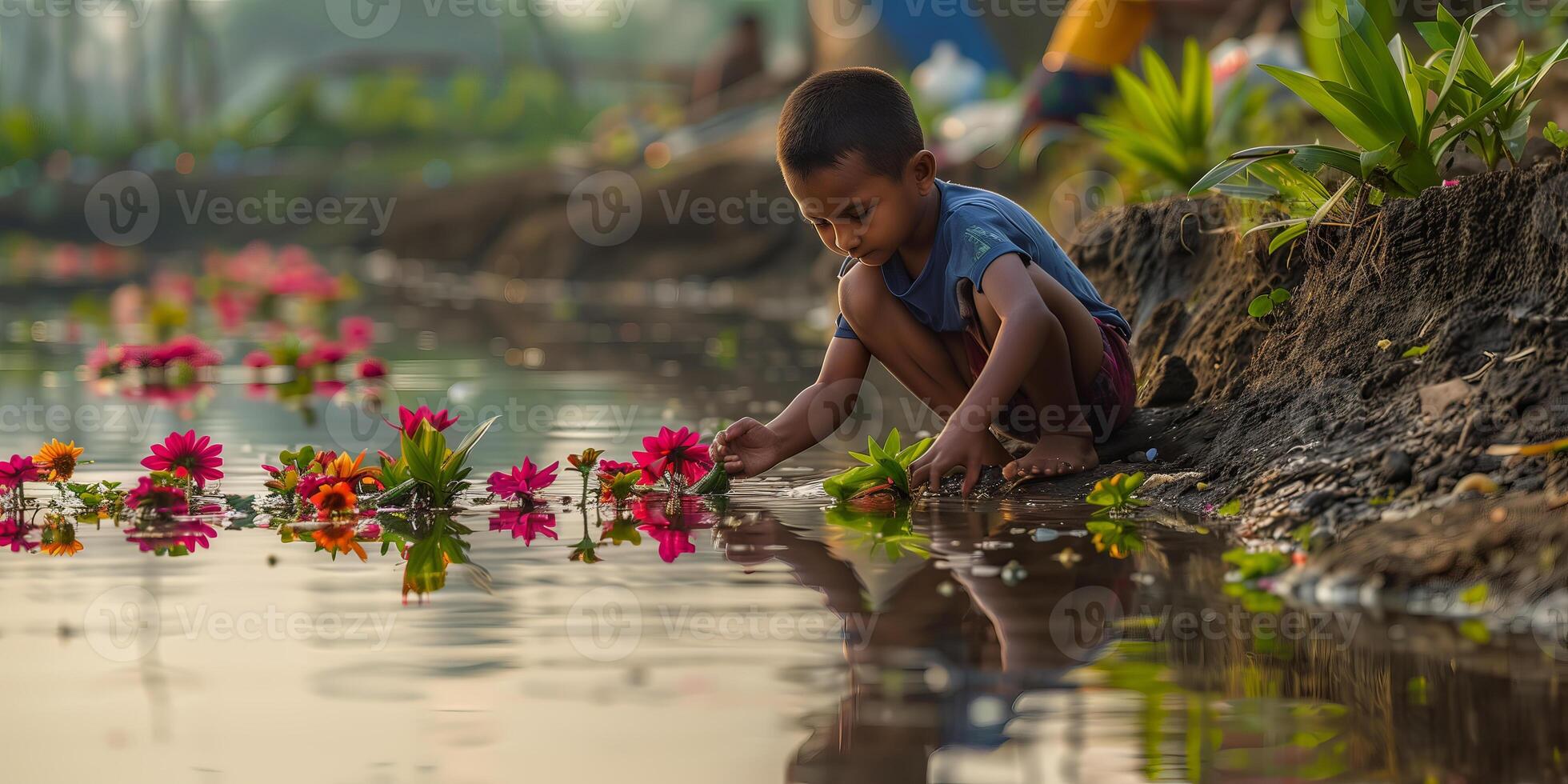 AI generated Anti-pollution theme for environment day photo
