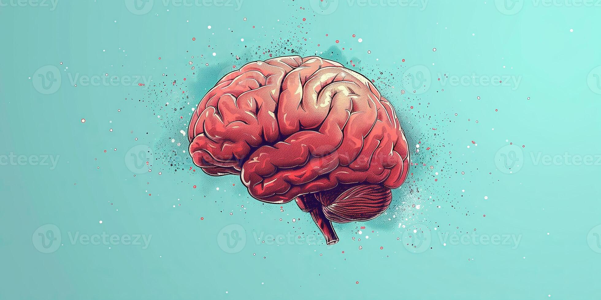 AI generated Illustration of human brain in creative concept for creative mind and intelligence photo