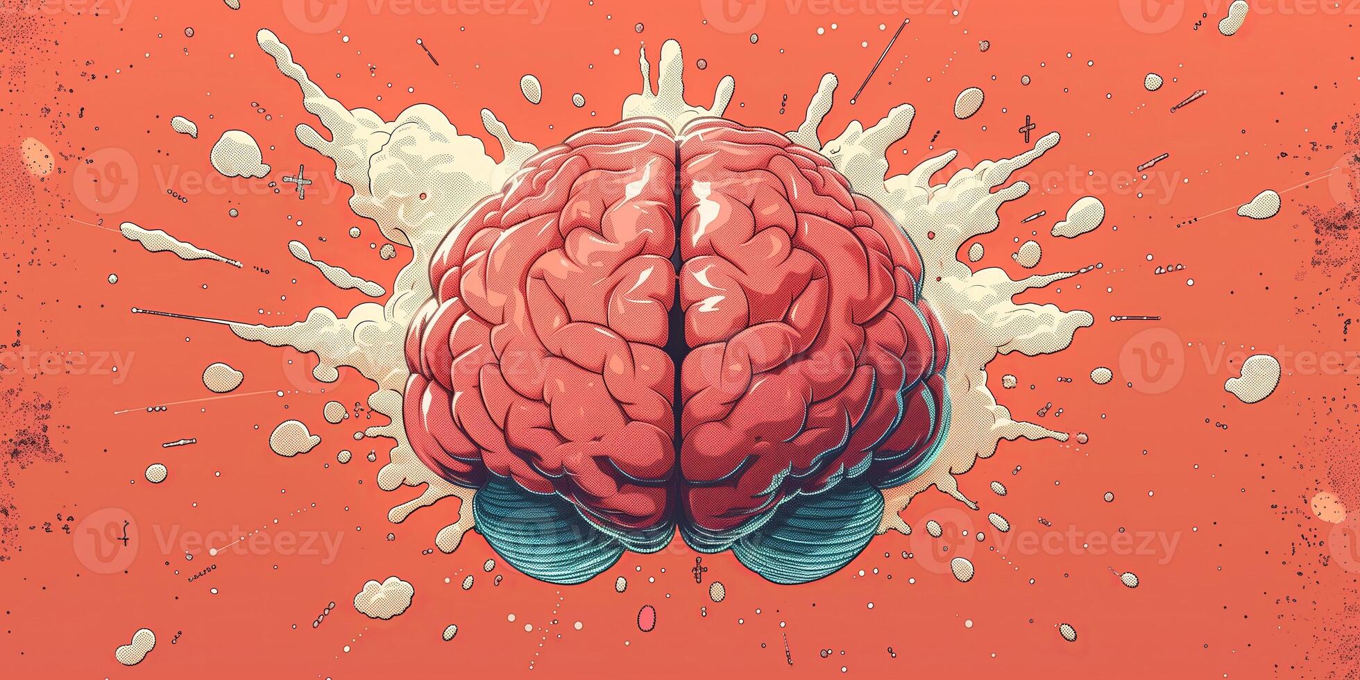 AI generated Illustration of human brain in creative concept for creative mind and intelligence photo
