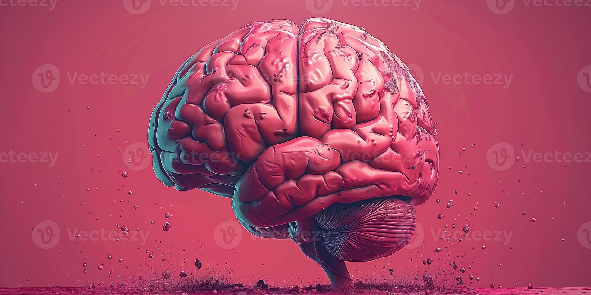 AI generated Illustration of human brain in creative concept for creative mind and intelligence photo