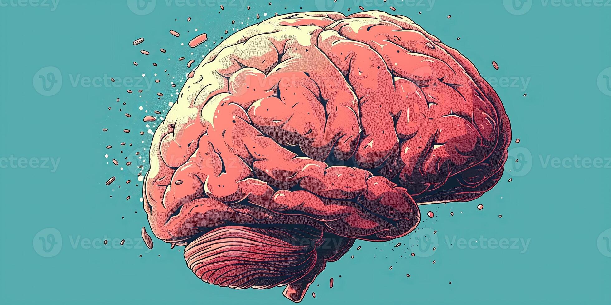 AI generated Illustration of human brain in creative concept for creative mind and intelligence photo