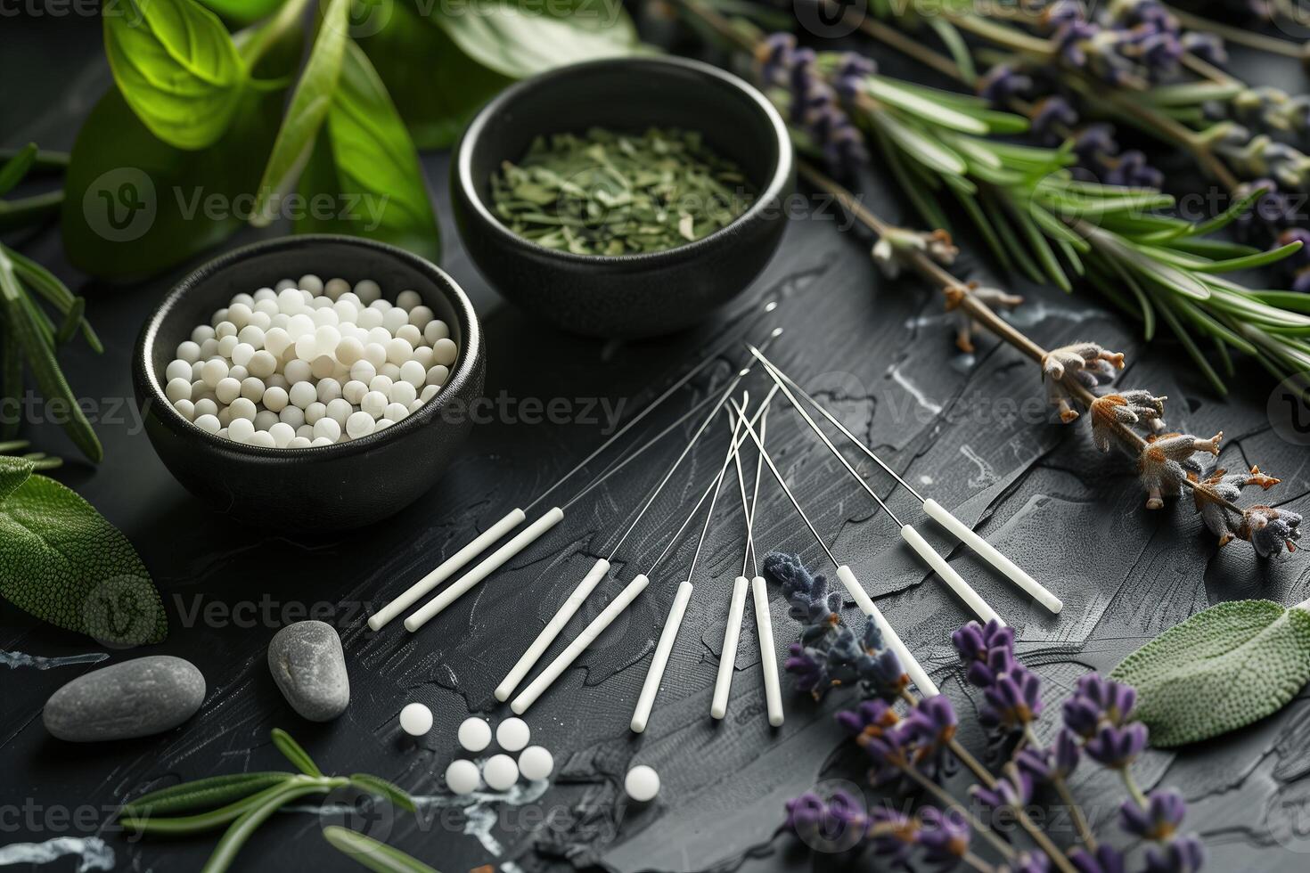 AI generated Theme of healthy and natural traditional Chinese medicine photo