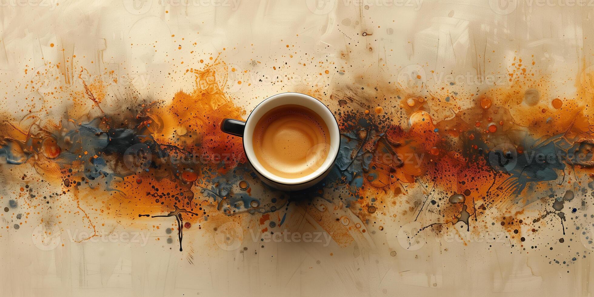 AI generated Background theme with coffee in modern style for cafe or home design photo