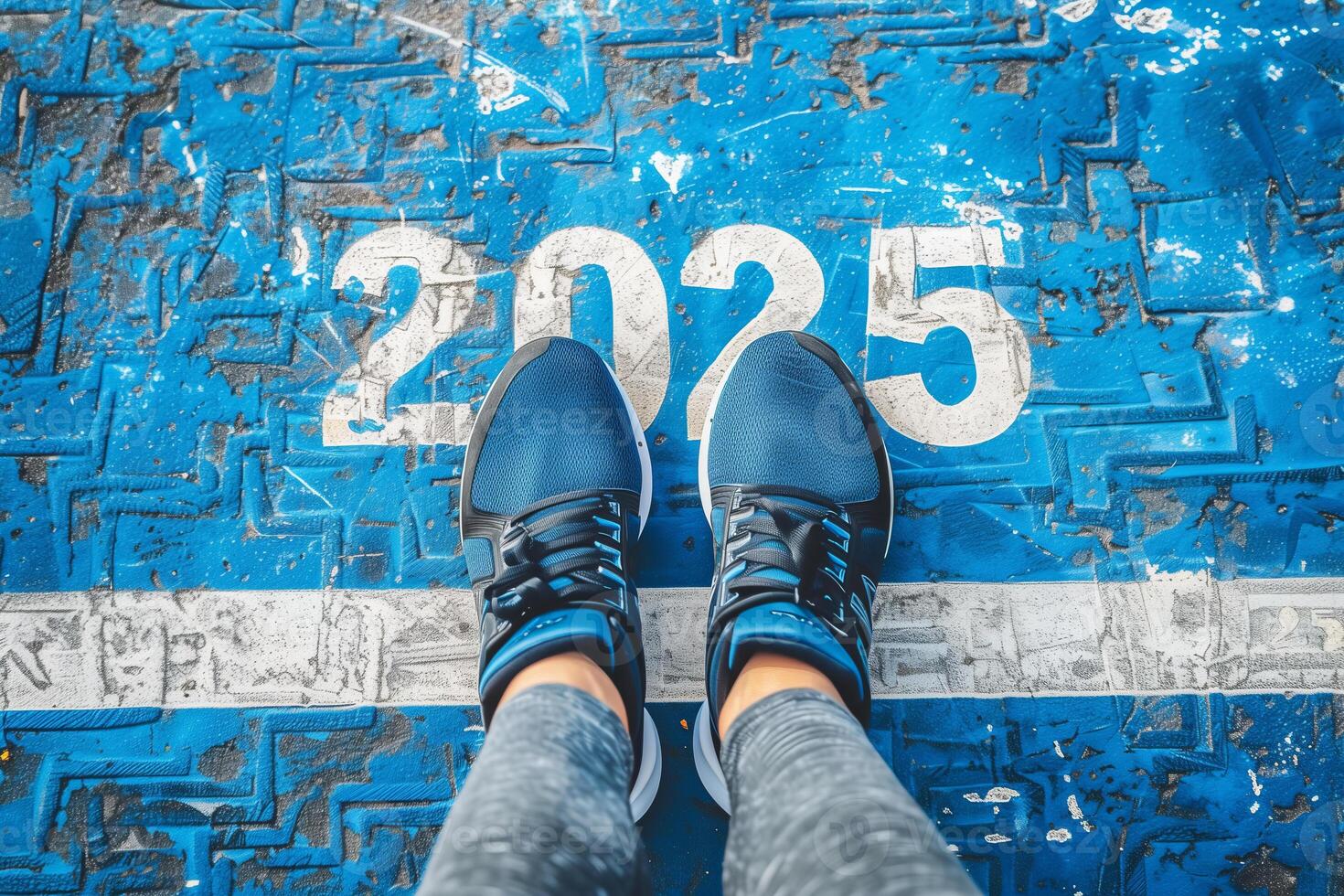 The beginning of 2025 is written on a colorful road. Conceptual photo of the coming New Year 2025. New year concept, motivation, business promotion, step forward, moving forward, hope