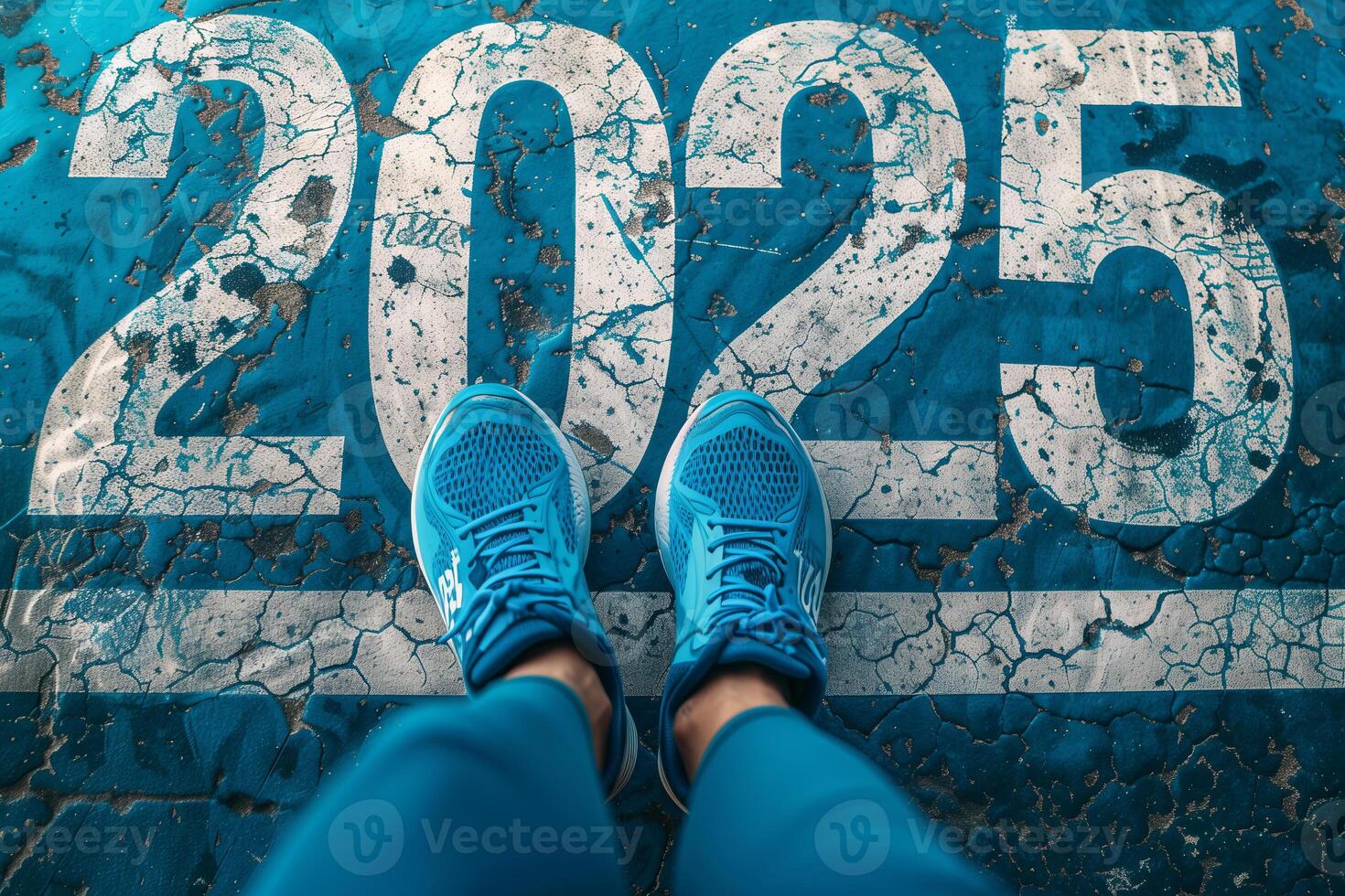 The beginning of 2025 is written on a colorful road. Conceptual photo of the coming New Year 2025. New year concept, motivation, business promotion, step forward, moving forward, hope