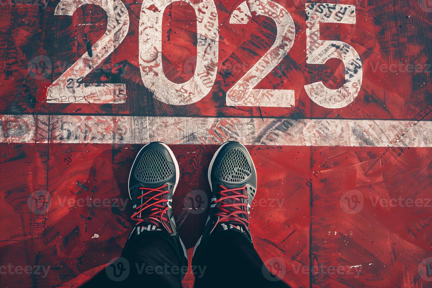 The beginning of 2025 is written on a colorful road. Conceptual photo of the coming New Year 2025. New year concept, motivation, business promotion, step forward, moving forward, hope