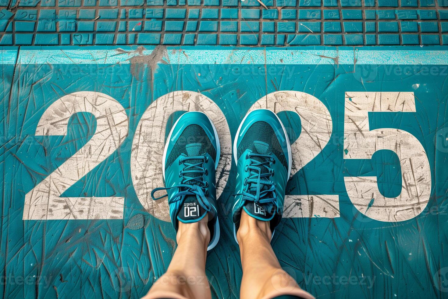 The beginning of 2025 is written on a colorful road. Conceptual photo of the coming New Year 2025. New year concept, motivation, business promotion, step forward, moving forward, hope